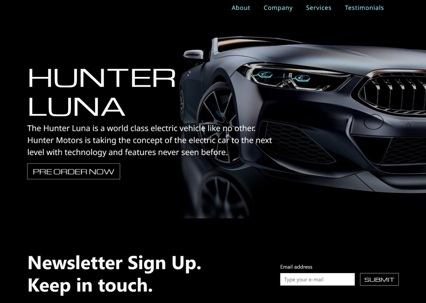 Hunter Motors homepage